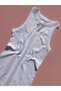 Cotton Ribbed 2-Piece Black and White Color Halter Neck Knitted Women's T-Shirt Undershirt - 6