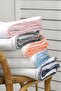 100% Cotton Baby Blanket 4 Seasons Multi-Purpose Knitted Cotton Baby Blanket White-Blue - 2