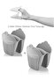 Set of 2 Silicone Cupcake Oven Mitts, Tray Holders, Microwave Holders, Heat Resistant Gloves (Gray)
