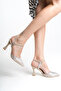 Open Back Stony Heeled Women's Evening Dress Shoes - 2