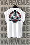 MMA Fighter Sleeveless White Sports T-Shirt with Back Print