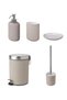 5-Piece Bathroom Set Trash Can (STEEL) - Toothbrush Holder Soap Dispenser Toilet Brush (PORSELEN) - 2
