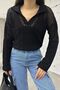 Women's Black Polo Neck Knitwear Blouse - 3
