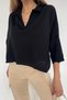 Women's Black Polo Neck Oversize Knitwear Blouse - 3