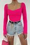 Women's Fuchsia Ribbed Knitwear Sweater - 6