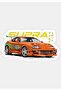 Toyota Supra Sticker Car, Motorcycle, Helmet, Laptop, Glass Sticker 14X7 cm