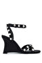 Black Satin - Women's Vegan Heeled Sandals