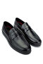 Men's Genuine Leather Black Leather Loafer Shoes - 2