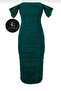 Women's emerald green fully lined sleeveless sheer silk jersey midi dress - 3