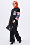 Medium Women's Black Knitwear Tunic and Trousers - 21833 - 3