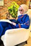 Women's Blue Knitwear Tunic and Trousers - Medium Plain 21800 - 4