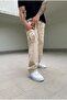 Baggy Beige Cargo Pocket Lace Detailed Trousers - 3