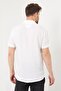 Men's Slim Fit Linen Open Collar Short Sleeve Shirt White - 5