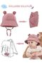 Teddy Bear Detailed Muslin Summer Baby Hat 0-2 Years Old Breathable Fabric - 3