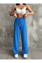 Women's Blue Elastic Waist Palazzo Pants - 2