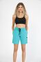 Women's Mint Solid Color Long Length Swimsuit Swim Shorts with Two Side Pockets - 2