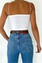 Women's Rope Strap Crop Blouse White & Black Set of 2 - 3