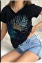 Pullu Siyah T-shirt - 2