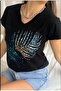 Pullu Siyah T-shirt - 3