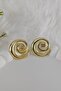 Round Spiral Gold Earrings - 3