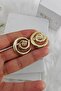 Round Spiral Gold Earrings - 4