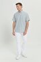 Men's Khaki Comfort Fit Relaxed Cut Button Collar Dobby Short Sleeve Shirt - 2