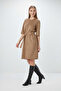 Suede Dress - Camel - 3