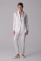 Single Button Satin Jacket - Ecru - 4