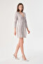 Sequin Knotted Dress - Silver - 2