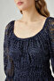 Navy Blue Lace Dress - 4