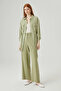 Lace-Up Linen Shirt Jacket - Mint - 4