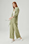 Lace-Up Linen Shirt Jacket - Mint - 3