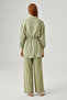 Lace-Up Linen Shirt Jacket - Mint - 6