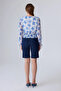Floral Patterned Blouse with Elastic Waist - Blue - 5