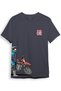 Cross Motor Enduro Equipment Chest and Side Detail Printed Regular Fit 100% Cotton Gray T-Shirt