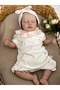 Summer Flamingo Embroidered Ruffle Collar Short Sleeved Footless Newborn Romper and Bandana