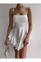 Skirt with Fold Detail and Adjustable Straps White Prom Evening Dress & Yellow Graduation Dress 102 - 3