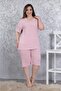 Pink Large Size Capri Pajama Set PJ03 - 3