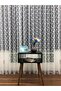 Star Pattern Sheer Curtain, 350x270, Closely Pleated, 1/3 - 8