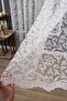 Shawl Pattern Knitted Plain Tulle Curtain, 300x250, Tight Pleat, 1/3 - 3