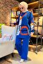 Women's Blue Knitwear Tunic and Trousers - Medium Plain 21800 - 3