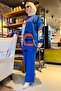 Women's Blue Knitwear Tunic and Trousers - Medium Plain 21800