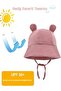 Teddy Bear Detailed Muslin Summer Baby Hat 0-2 Years Old Breathable Fabric - 4