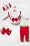 Lace Heart Patterned Big Bow 3-Piece Baby Girl Set