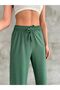 Women's Khaki Elastic Waist Palazzo Trousers - 5