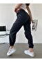 Women's Black Parachute Fabric High Waist Trousers - 3
