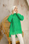 Pearl Embroidery Shirt Tunic - GREEN