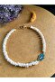 Mother-of-pearl Fatima's hand evil eye necklace - 4