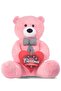 New Year's Special: Plush Bear with Bow Tie and Printed Heart in Hand 150 cm - 3