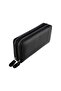 Genuine Leather Black Handbag with Phone Compartment and Money Portfolio, 100% Handmade, Size: 20X10 cm